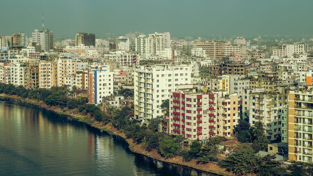 A polluted state of Dhaka city