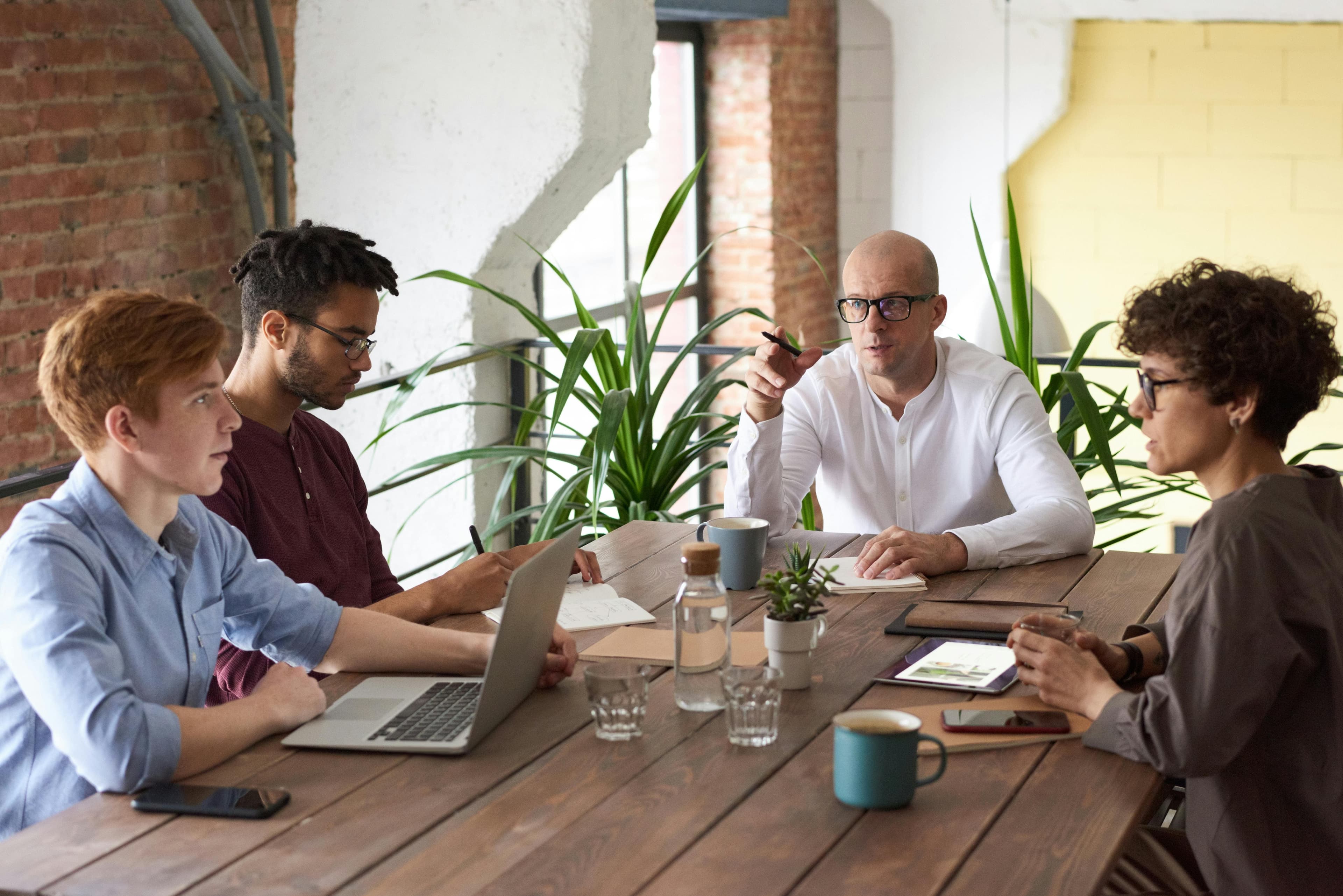 A table meeting among students